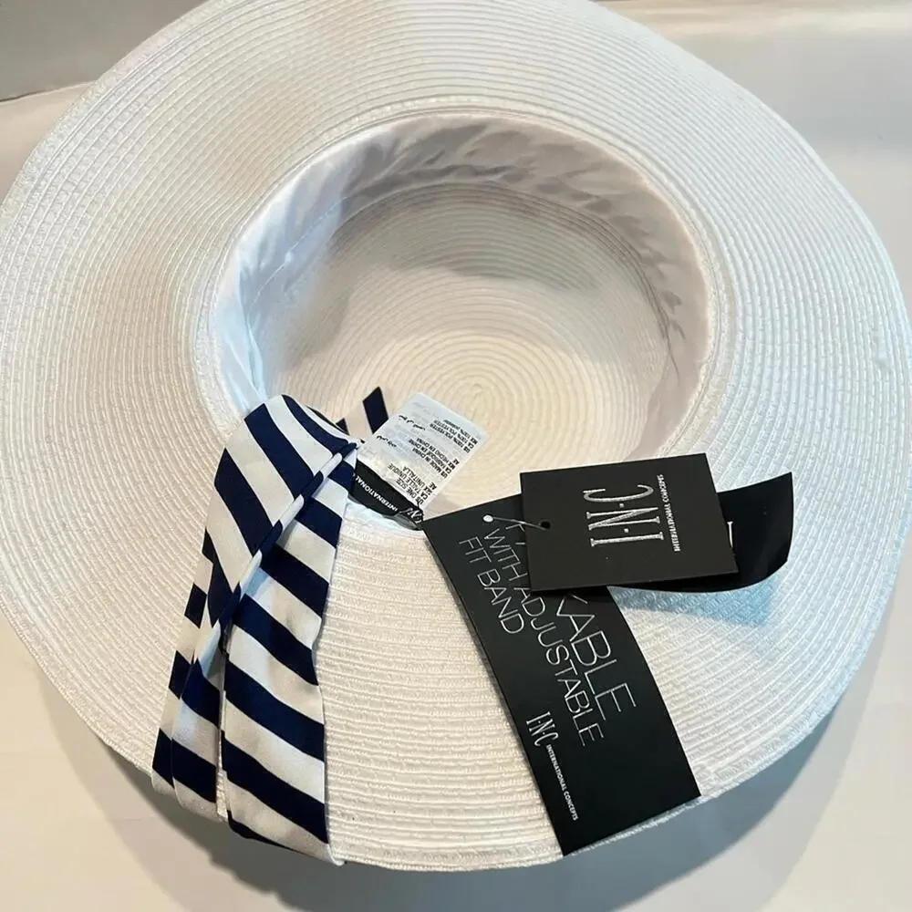 INC INTERNATIONAL CONCEPTS Removable Tie Packable Floppy Hat,vacation beach